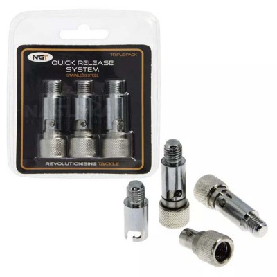 Адаптори - бързи връзки за стойки и сигнализатори NGT Quick Release System, Stainless Steel, 3 бр.
