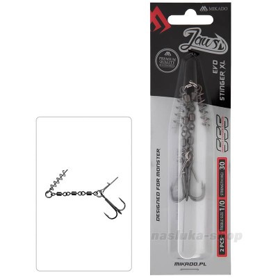 Монтажи за риболов на хищници Mikado Jaws Evo Stinger XL, 2 бр.
