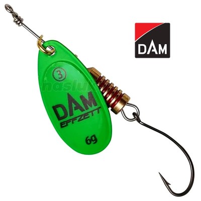 Single Hook Spinner, Green Въртяща блесна с единична кука DAM Single Hook Spinner, Green