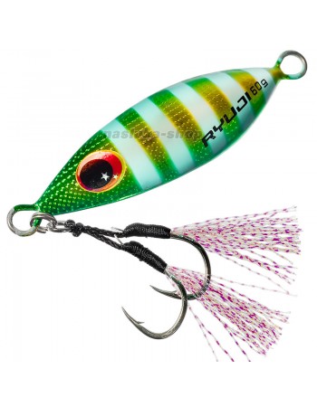 Морски джиг Ryuji Slow King Jig, цвят Green Zebra Glow