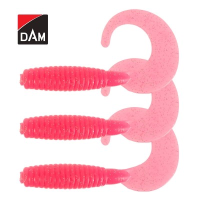 Силиконови туистери DAM Grup Curl Tail 7см, цвят UV Pink, 3 бр.