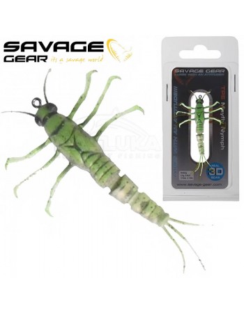 Изкуствена потъваща примамка Savage Gear 3D TPE Mayfly Nymph, 5см, 2.5г, Green