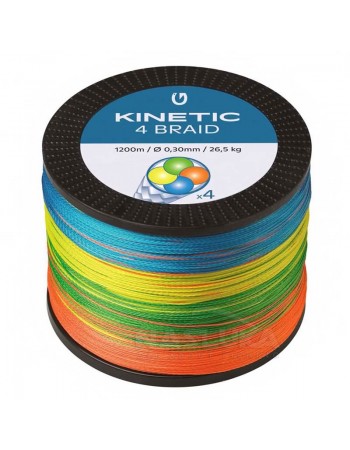 Плетено 4-нишково влакно Kinetic 4 Braid, Multicolor, 1200м