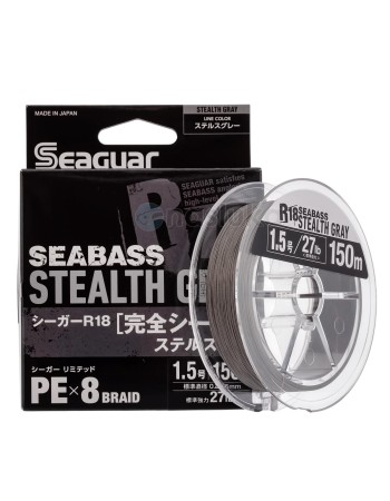 Seaguar R18 SeaBass PEx8, Stealth Gray - Морско плетено влакно, 150м