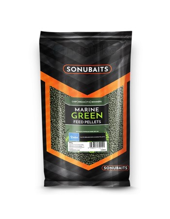 Пелети за метод фидер Sonubaits Marine Green Feed Pellets, 2мм, 900г