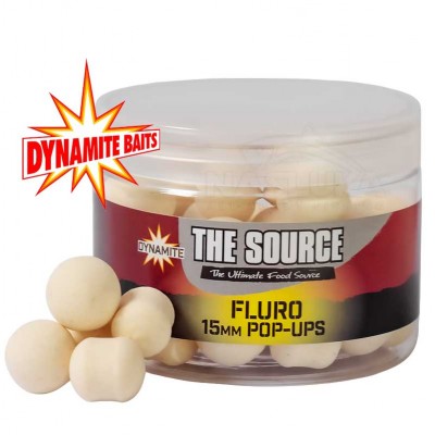 Плаващи топчета и дъмбели Dynamite Baits Fluro Pop-Ups, 15мм, The Source