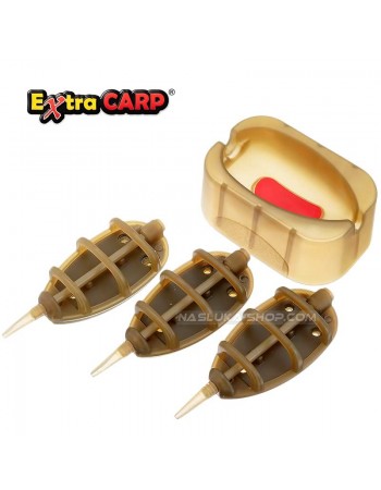 Комплект метод фидер хранилки с вирбели и преса Extra Carp Method Feeder In Line Set - 7203