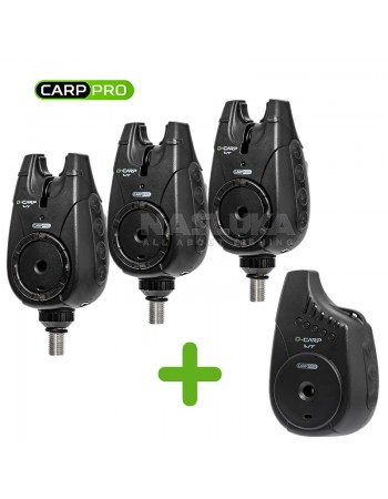 Комплект сигнализатори за шаран Carp Pro D-Carp WT Bite Alarm Set 3+1