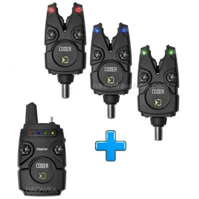 Комплект шарански водоустойчиви сигнализатори Delphin Coder 3+1