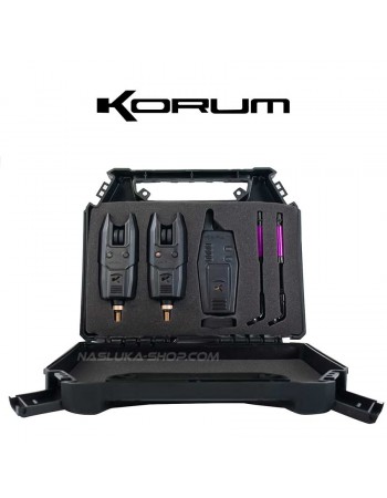 Комплект сигнализатори с централа и обтегачи Korum KBI-R 2+1