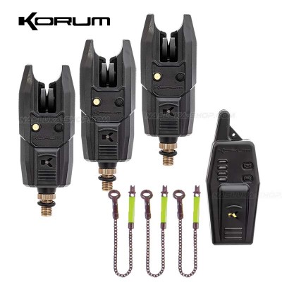 Комплект сигнализатори с централа и обтегачи Korum KBI-R 3+1