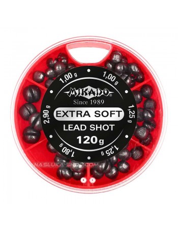 Тежести за плувка в кутия Mikado Extra Soft Lead Shot - 120г