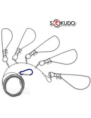 Кукан със стоманено въже Sokudo Fish Lock 2408
