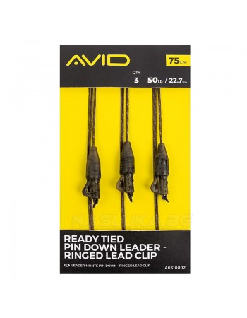 Монтажи за шаран Avid Carp Ready Tied Pin Down Leader - Ringed Lead Clip
