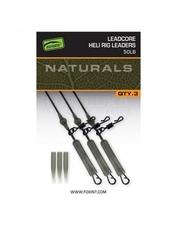 Шарански монтажи Fox Edges Naturals Leadcore Heli Rig Leaders 75см, 3бр.