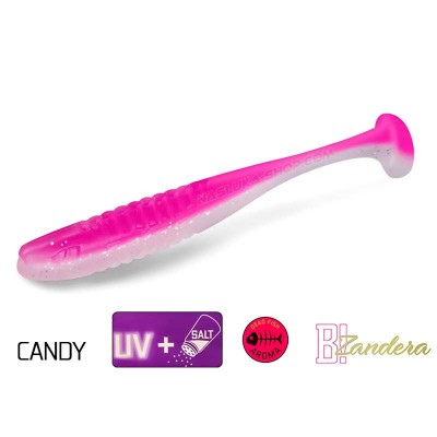 Силиконови примамки Delphin Zandera UVs - 5 бр. - цвят Candy