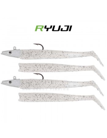 Комплект от 2 джиг глави и 4 тела Ryuji Snake Shad 16 г, Pearl Glow