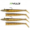 Комплект от 2 джиг глави и 4 тела Ryuji Snake Shad 10 г, Black Gold
