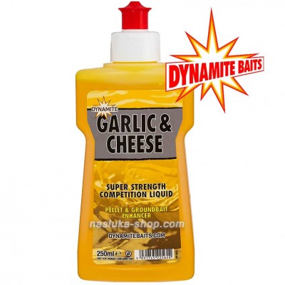 DB XL Liquid Garlic Cheese Течна добавка атрактант Dynamite Baits XL Liquid Garlic-Cheese - Чесън и Сирене