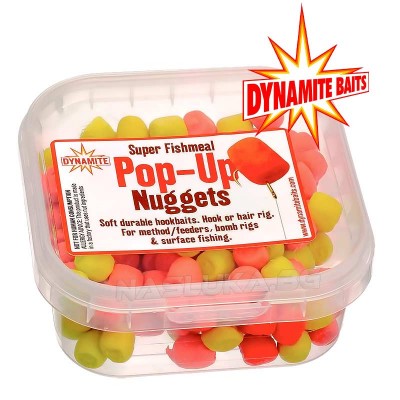 Плаващи меки пелети Dynamite Baits Pop-up Nuggets Super Fishmeal - Yellow/Red