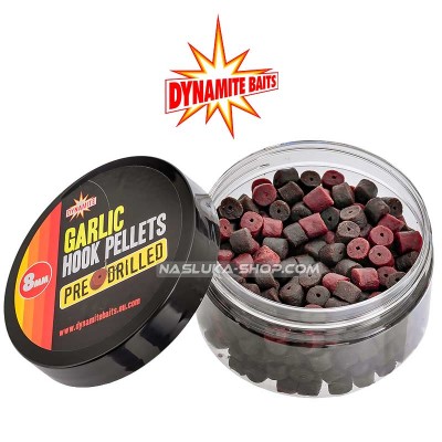 Пелети за стръв Dynamite Baits Hook Pellets Pre-Drilled - Garlic