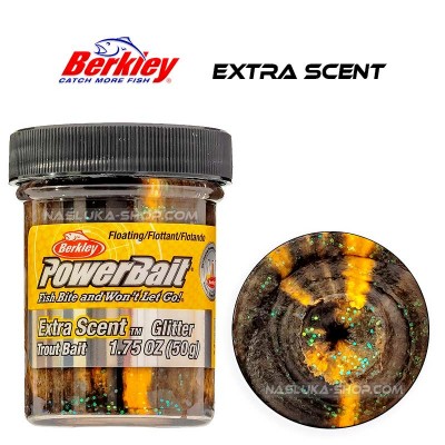 Berkley Extra Scent Glitter Black Orange Плаваща паста за пъстърва Berkley Extra Scent Glitter - Black Orange