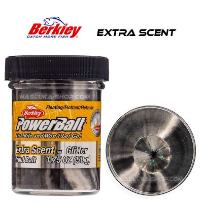 Berkley Extra Scent Glitter Black White Плаваща паста за пъстърва Berkley Extra Scent Glitter - Black White
