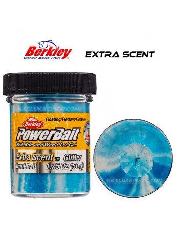 Плаваща паста за пъстърва Berkley Extra Scent Glitter - White/Neon Blue