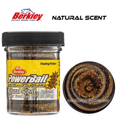 Berkley Aniseed Black Brown Плаваща паста за пъстърва Berkley Natural Scent Glitter - Aniseed - Black & Brown