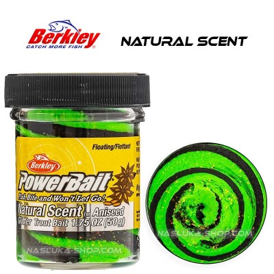 Berkley Aniseed Black Spring Green Плаваща паста за пъстърва Berkley Natural Scent Glitter - Aniseed - Black & Spring Green