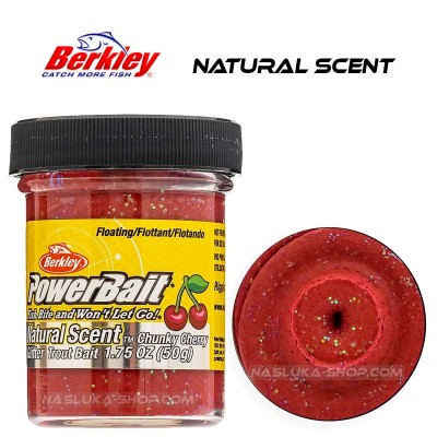 Berkley Chunky Cherry Плаваща паста за пъстърва Berkley Natural Scent Glitter - Chunky Cherry