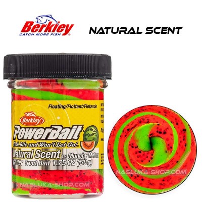 Berkley Munchy Melon Плаваща паста за пъстърва Berkley Natural Scent Glitter - Munchy Melon