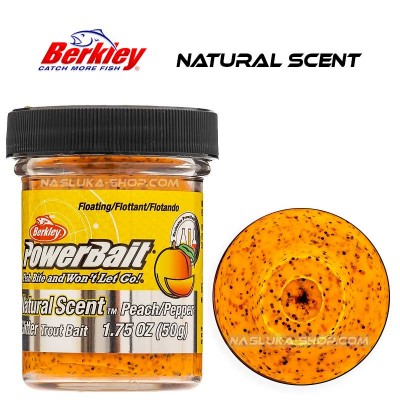 Berkley Peach/Pepper Плаваща паста за пъстърва Berkley Natural Scent Glitter - Peach/Pepper