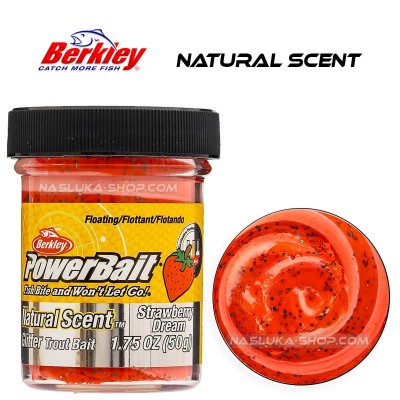 Berkley Strawberry Dream Плаваща паста за пъстърва Berkley Natural Scent Glitter - Strawberry Dream
