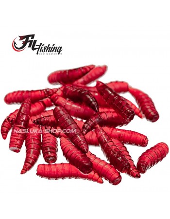 Силиконови бели червеи Filex Maggots - цвят FF05 Fluo Red