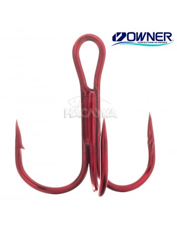 Тройни куки в пакет Owner ST-36 RED - 8 бр.
